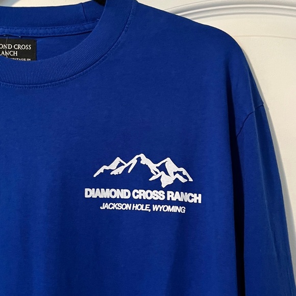 Free People x Diamond Cross Ranch Trailblazer Long Sleeve Blue T-Shirt Sz M NWT - Picture 5 of 13